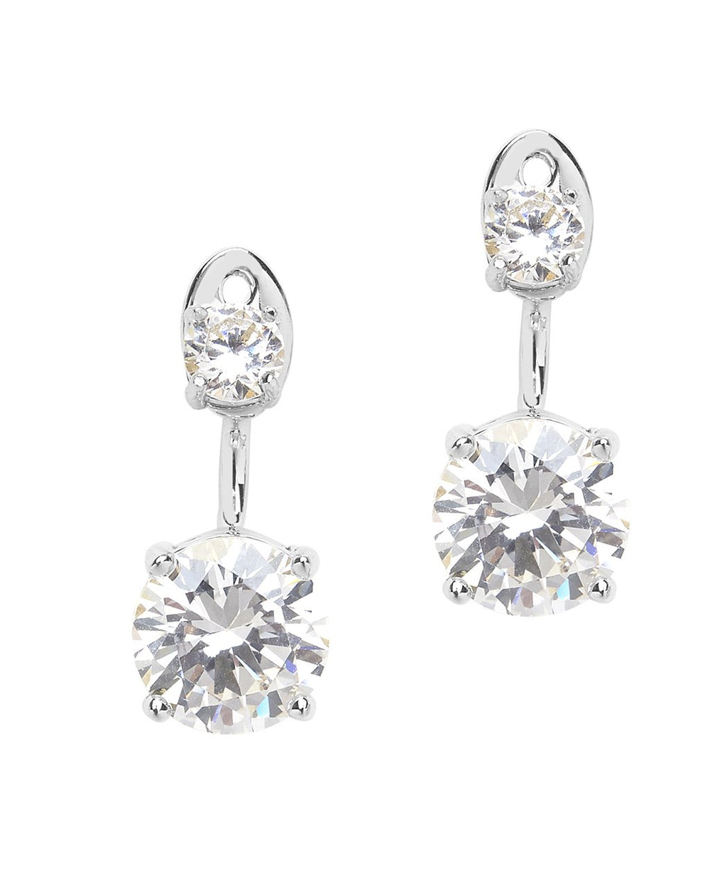 Brilliant CZ Stud Jacket Earrings - Sterling Forever