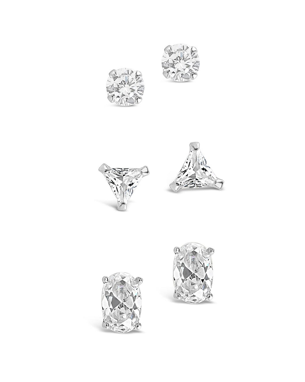 Sterling Silver Everyday CZ Stud Set of 3 - Sterling Forever