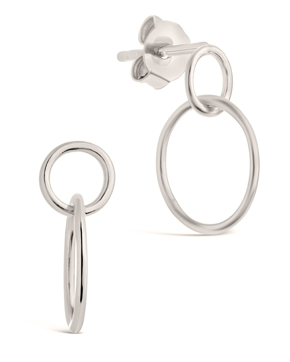 Sterling Silver Simple Interlocking Circle Dangle Earrings Earring Sterling Forever Silver 