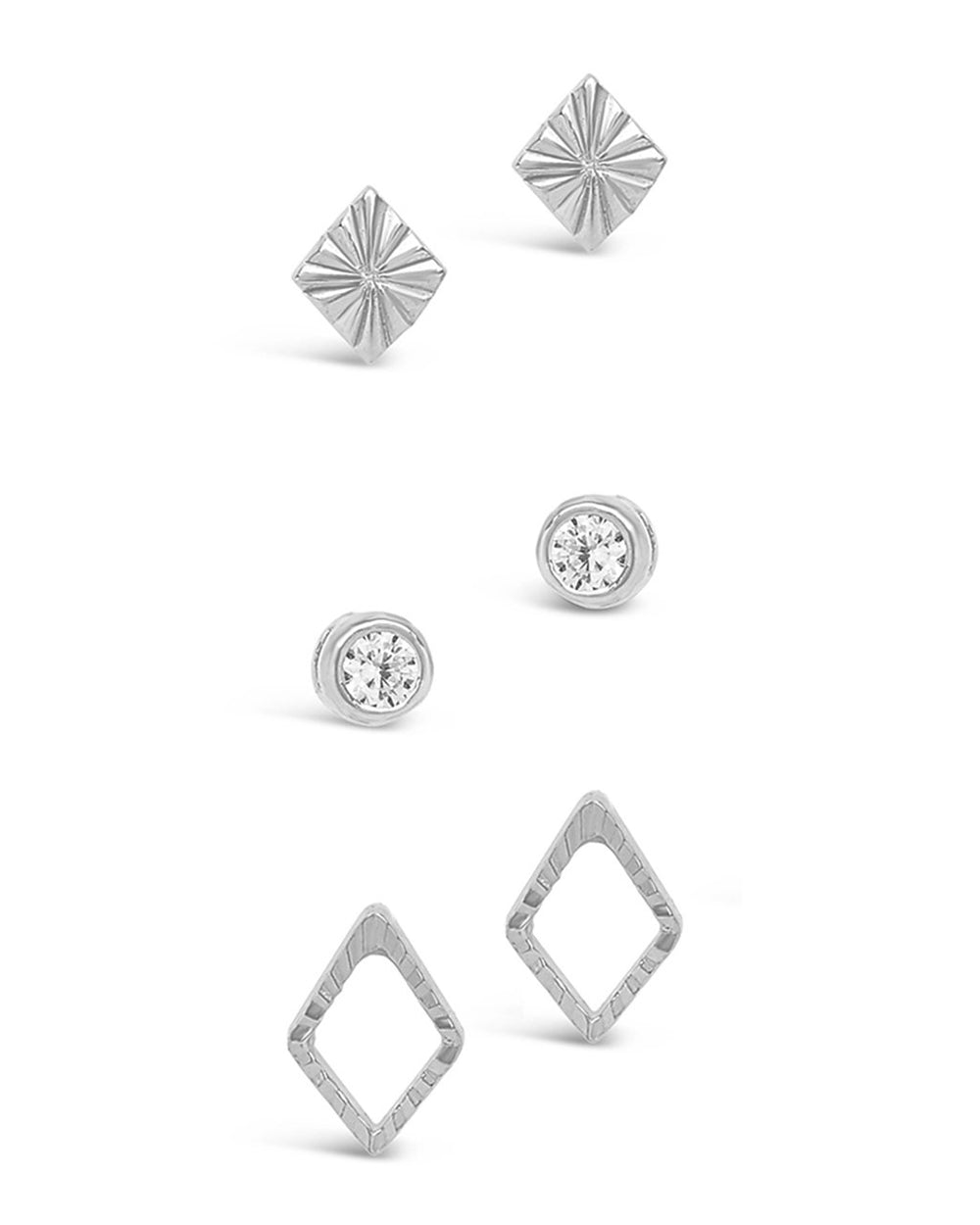 Sterling Silver Textured Earring Set - Sterling Forever