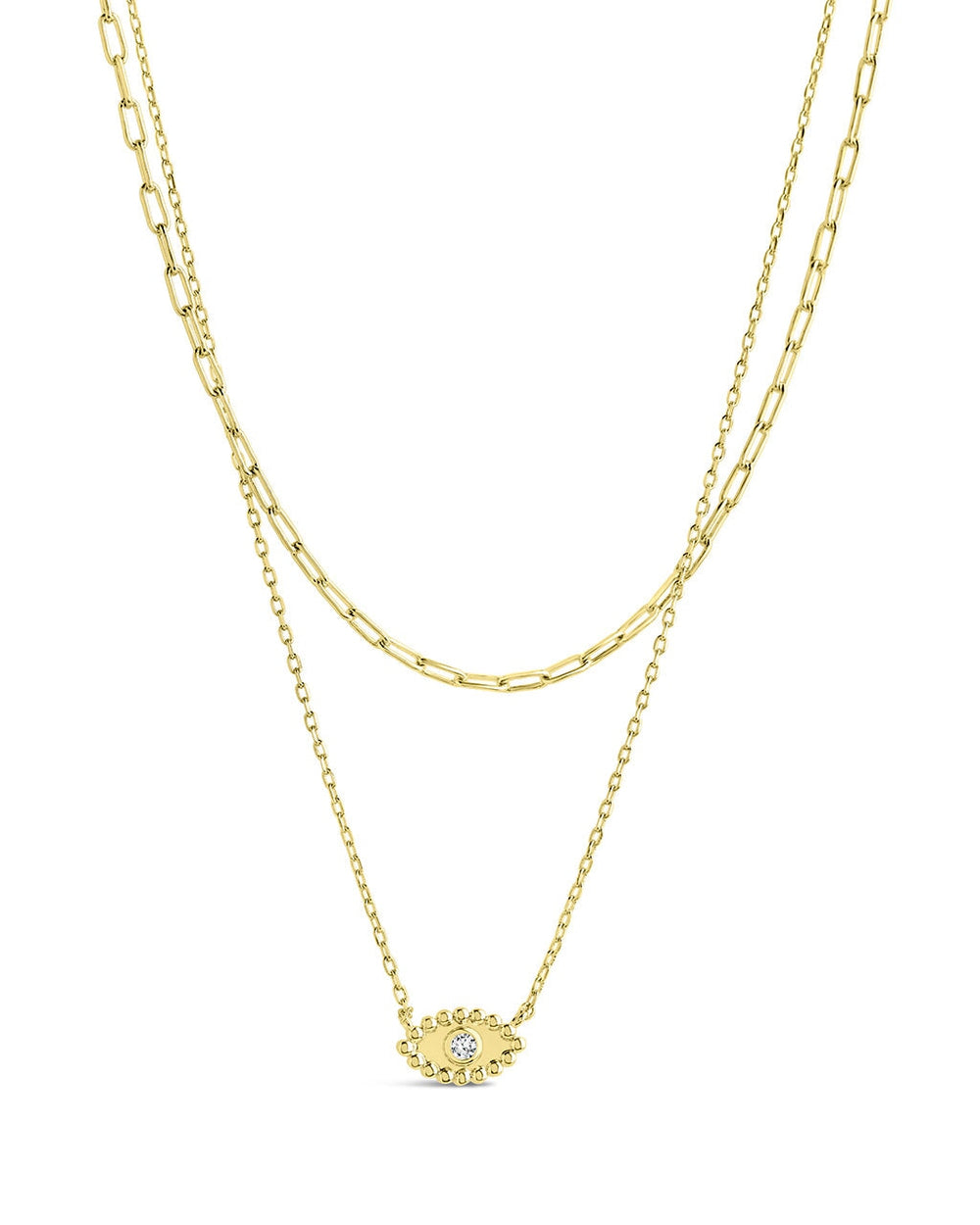 Maya Evil Eye Layered Necklace Necklace Sterling Forever Gold 