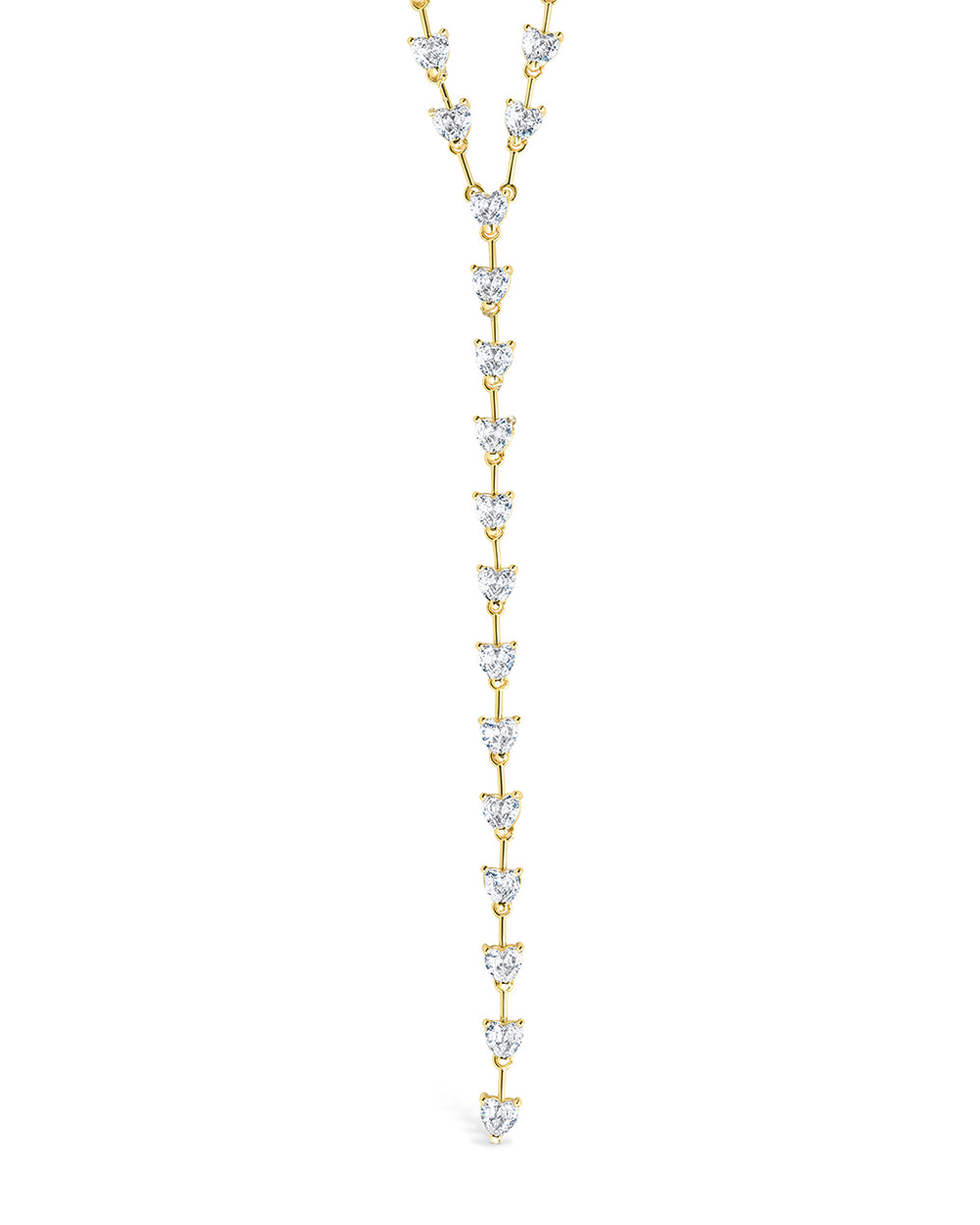 Tasha CZ Stationed Heart Lariat Necklace