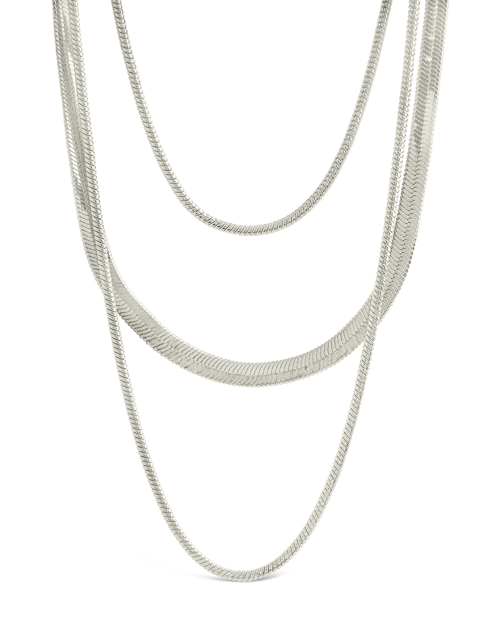 Everly Layered Herringbone Chain Necklace