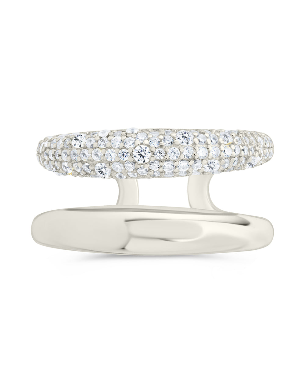 Sterling Silver Maisey CZ Studded Open Ring