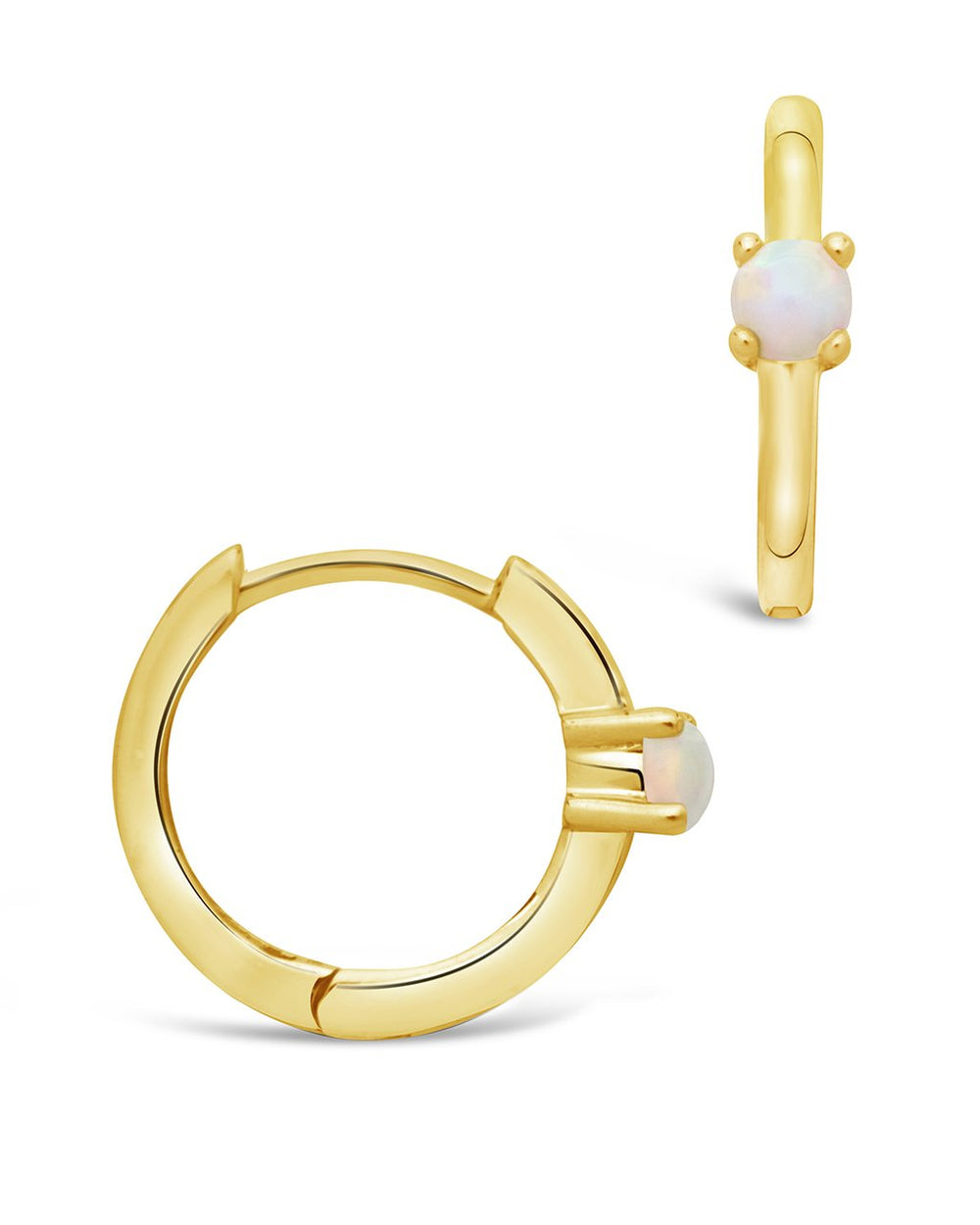 14K Gold Opal Infinity Hoops Fine Earring SF Fine 14K Yellow Gold 