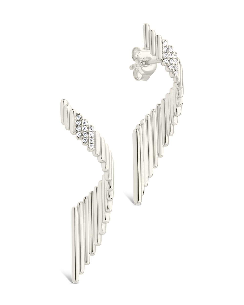 Sterling Silver Andrea CZ Stud Earrings