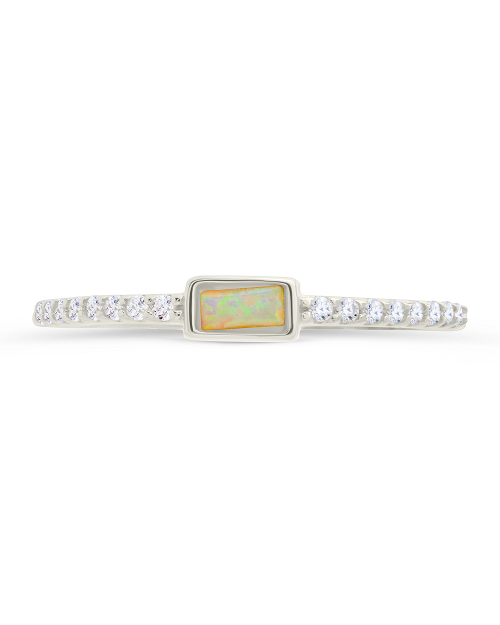 Sterling Silver Corrine Opal & CZ Ring